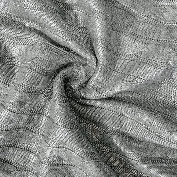 Silver Casual Women's Hot-Stamped V-Neck Long Sleeve Sweater - Picture 8 of 8